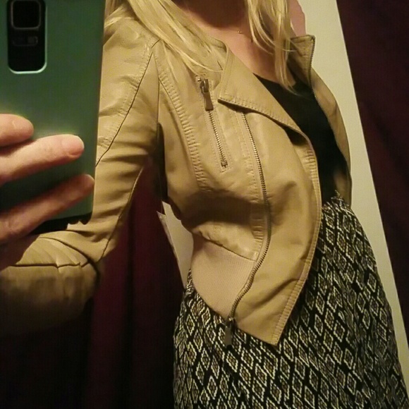 Faux leather bomber jacket