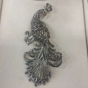 Sterling silver peacock Brooch