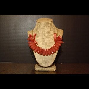 Coral necklace with bows