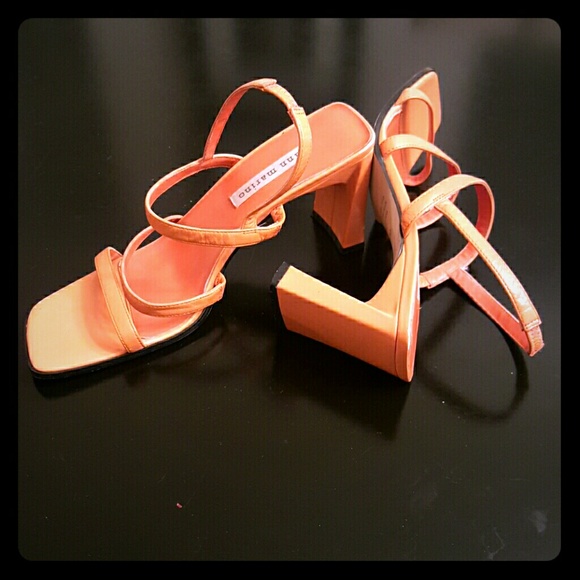 Orange tangerine citrus strappy sandals