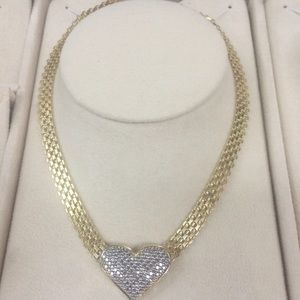 Sterling silver with gold overlay heart necklace