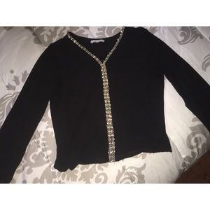 Black Jeweled Blouse