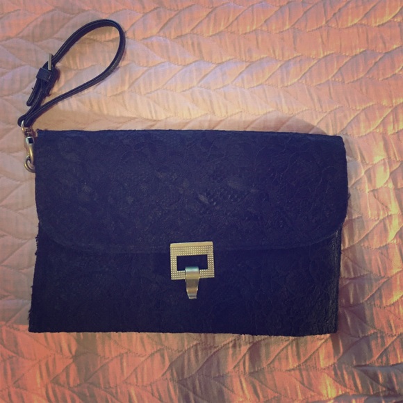 Black lace clutch