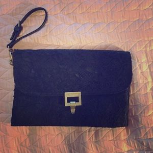 Black lace clutch