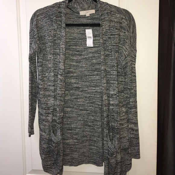 NWT LOFT gray cardigan with pockets