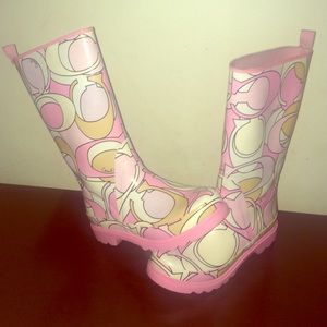 Pink Coach rain boots!