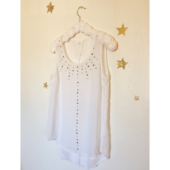 Sheer studded long tank