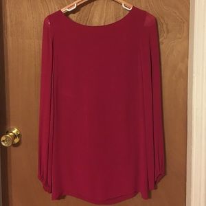 Arden B fuchsia long sleeve top