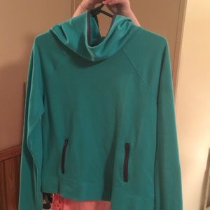 Very cute athletic hoodie/cowlneck. Gorgeous color