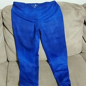 Tangerine blue workout Capri NWOT