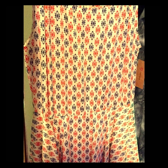 Cremieux American beauty sundress with yellow belt