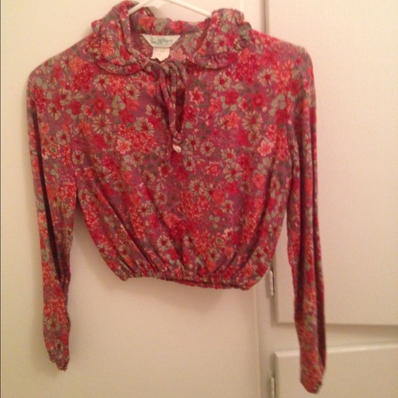 Vintage long sleeve crop top