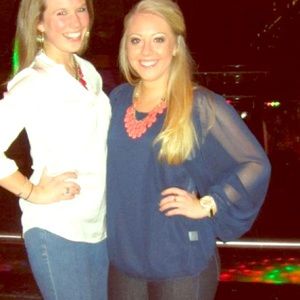 Alya Navy Long Sleeve Blouse with open back