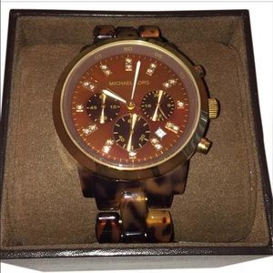 Michael kors tortoise big face watch
