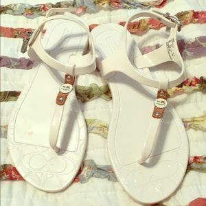 Coach white sandals- never worn!