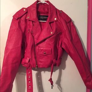 Wilsons Leather red biker jacket