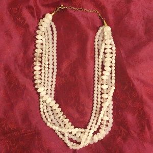White and clear bead necklace