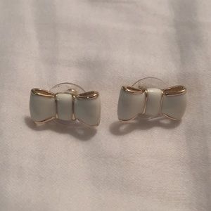 Kate Spade white bow studs