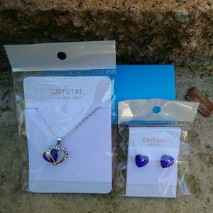 Crystal Heart Jewelry Set