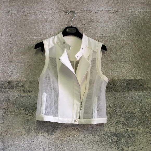 Zara Jackets & Blazers - Standard issue white mesh biker vest