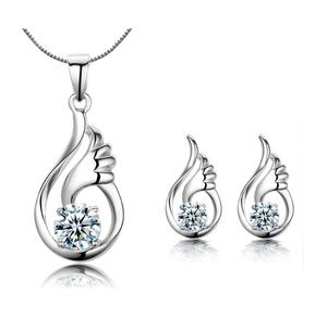 Angel Wings S925 Sterling Earring Necklace Set