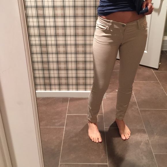 Polka dot skinny jeans