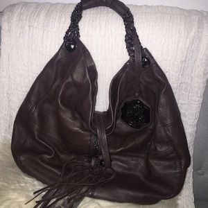 Brown leather Vince Camuto hobo
