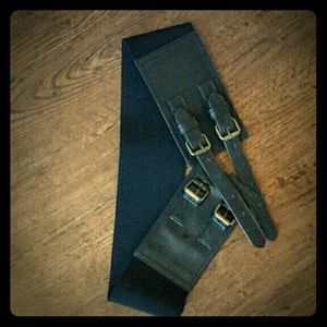 Thick black stretchy belt