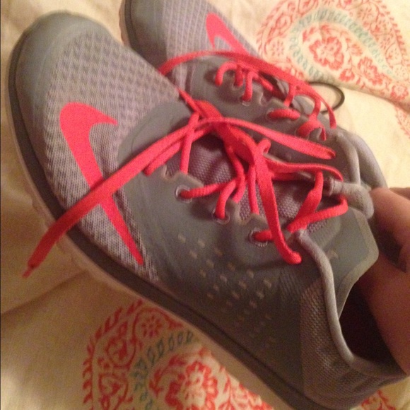 Nike coral and grey sneakers. Hardly worn.