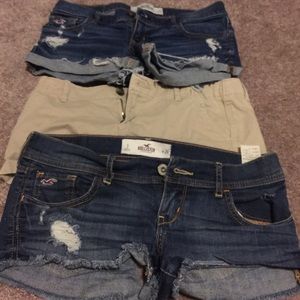 3 pairs Hollister shorts