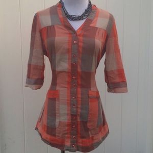 Orange Plaid Shirt