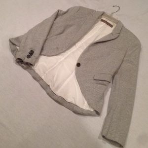 Zara Basic Gray Cotton Blazer