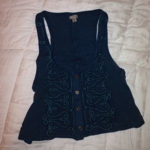 blue acid wash crop top