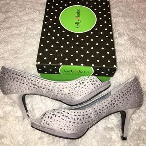 Kelly&Katie Studded Peep Toe Heels