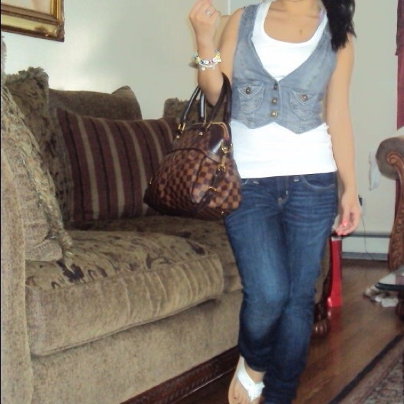 Grey denim vest