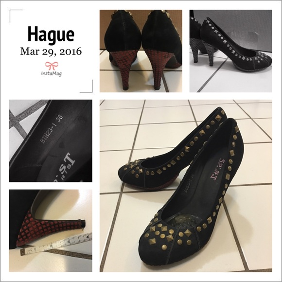 Black high heels, 80% new, comfortable