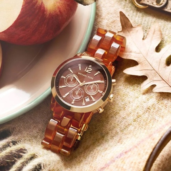 Michael Kors brown audrina chronograph watch - Picture 2 of 4