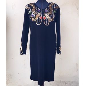 Vintage Sequin/ Rhinestone Sweater Dress