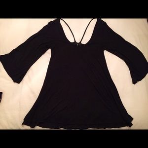 Textured knit back t-shirt dress