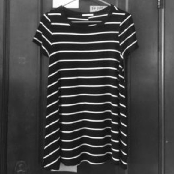 Acemi; Black and White stripped dress