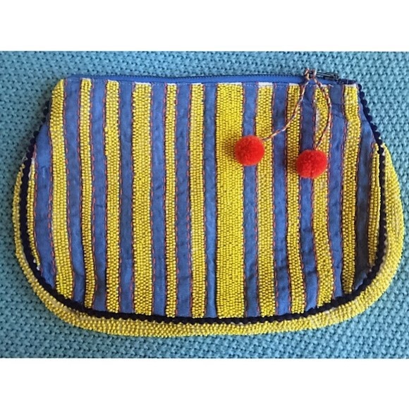 Anthropologie Jasper & Jeera Beaded Bars Clutch