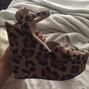 Steve Madden leopard wedges