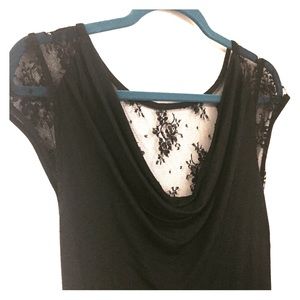 Lace back fit and flare dress.