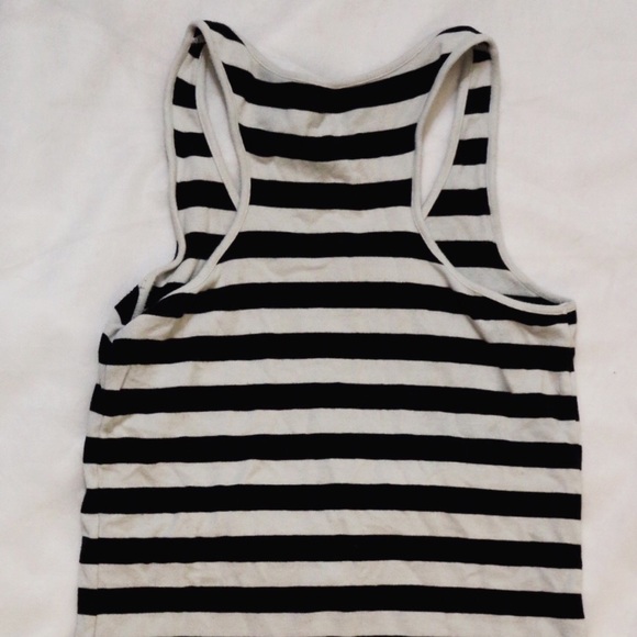 Black and white striped Racerback tank top - Picture 2 of 3