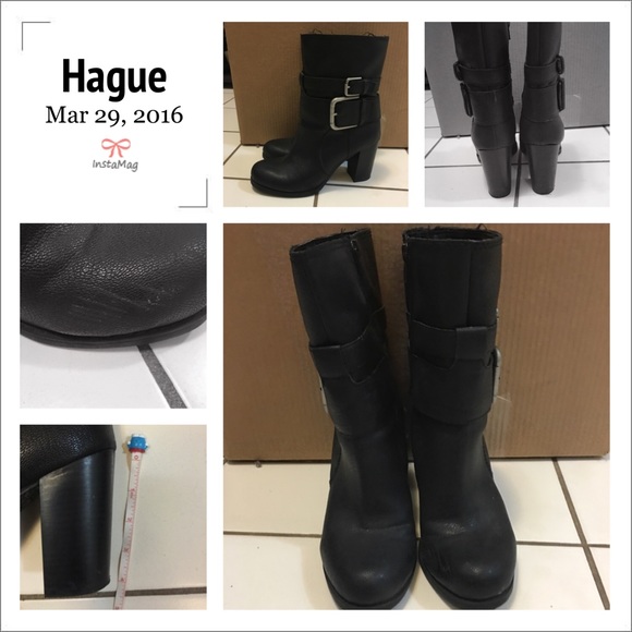 Black short boots, 80% new