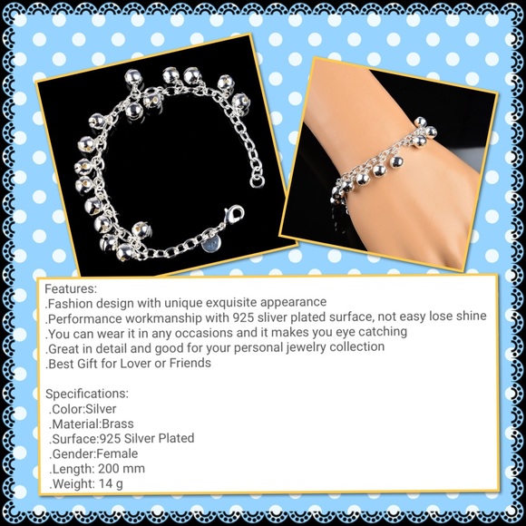 🆕 925 silver plated jingle bells bracelet - Picture 2 of 2