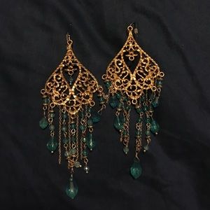 Bebe gold and turquoise earrings