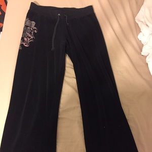 Juicy Couture black velour pants