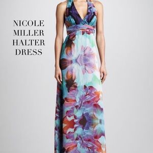 NWT NICOLE MILLER PURPLE HUE MAXI DRESS