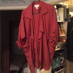 H&M burnt orange cotton open cardigan